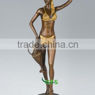 Bronze Bikini lady with vase