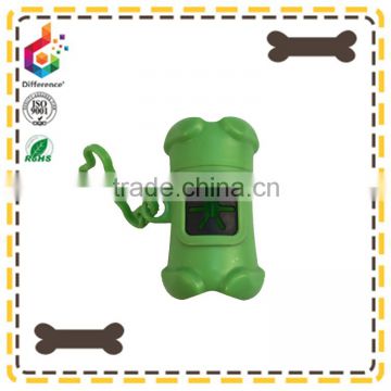Green bone shape pet poop bag dispenser