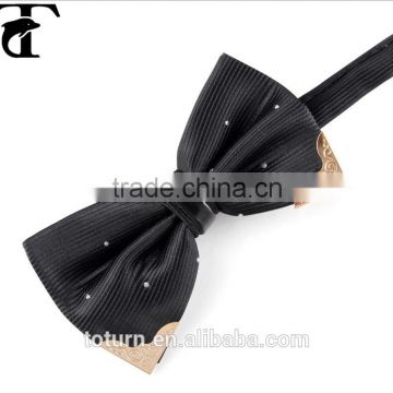 particular black party bowtie with metal