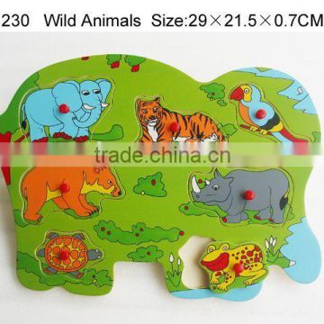 Hot selling educational wooden toys elephant shape puzzle