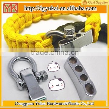 Yukai Custom logo service alloy adjustable shackle buckle for paracord bracelet
