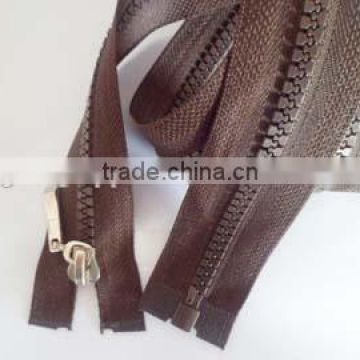 5# plastic derlin zipper PVC zipper fastener open end zipper with fancy zipper pullers jacket zipper