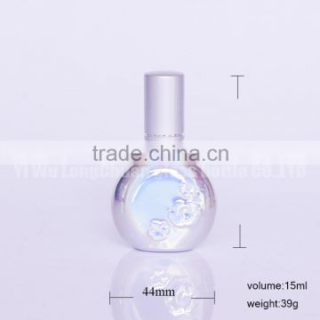 15ml Laser Gold/Silver Refillable Perfume Empty Glass Bottle With Atomizer Pump Spray Fragrance Bottle