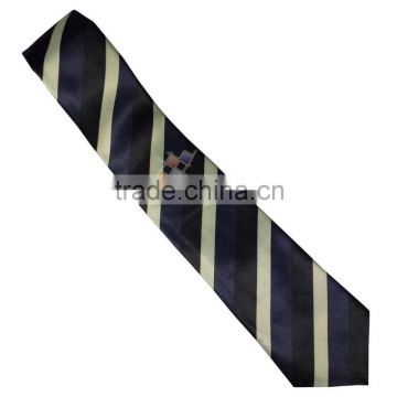Uniform Tie with stripes White, Blue, Black