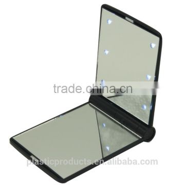double sides square folding 6 pcs led pocket mirror