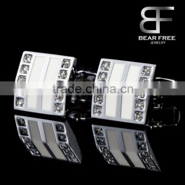 New Square Enamel Crystal Plated Cufflinks Men's Jewerly