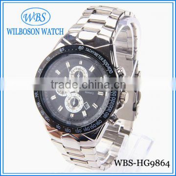Stainless steel big men cheap alloy watch japan movt and waterproof watch