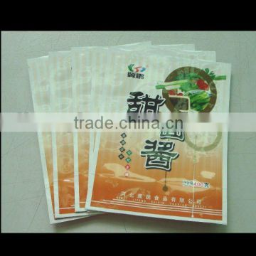 laminated plastic packaging bags for paste and juice