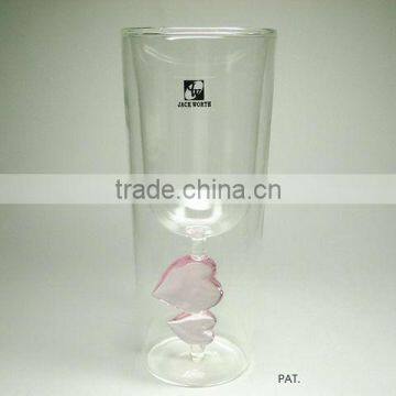 Twin heart drinking glass