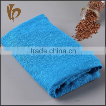make to order 2015 fresh blue solid knitted pure linen / 100% linen fabric