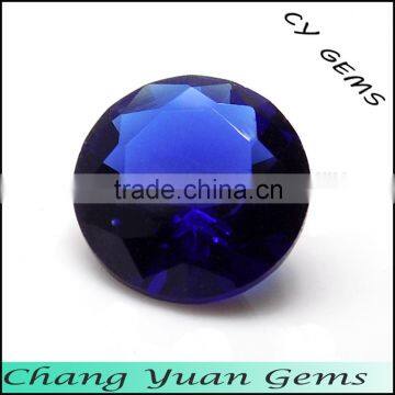 Round shape royalblue colored glass gemstone