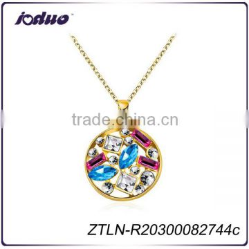Simple Design Colorful Crystal Wedding Gold Necklace Designs
