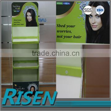 Fashion advertising portable Plastic floor display floor stand for advertising