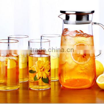 Chill Water Pitcher /Premier Quality Borosilicate Glass Pitcher - Stainless Steel Lid