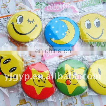 Hot sale Promotional colorful Cartoon round metal safe pin button Badge