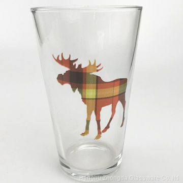 wholesale 16oz glass cup and beer glass with customized design