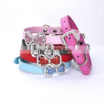 Colorful diamond bow collar for dogs