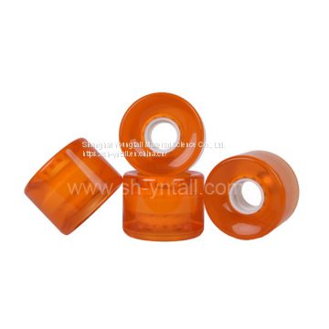 pu wheels for skate board 60*45 transparent orange  custom logo pu pulley for skateboard