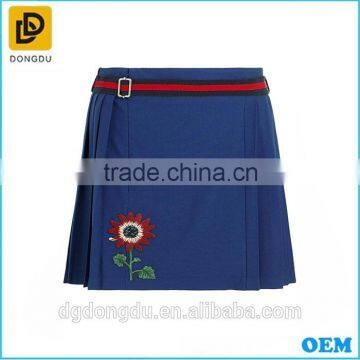 Alibaba skirt dress factory for navy blue embroidery mini under skirt dress
