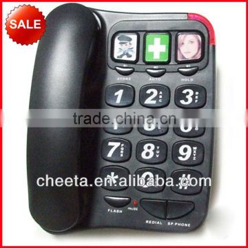 corded big button telephone with pictures for memory