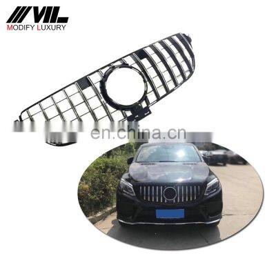 C292 Diamond Grille For Mercedes GLE Class W166 W292 Coupe 4Matic Silver Chrome Front Racing Grill 2015-2018 GLE300 GLE320 GLE35