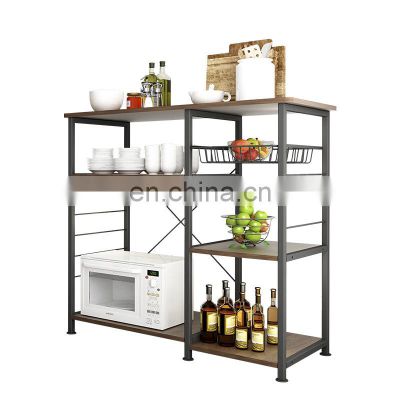 Custom Made Modern Black French Movable Wood Design Small Kitchen Islands Spice Storage Trolleys With Wheels