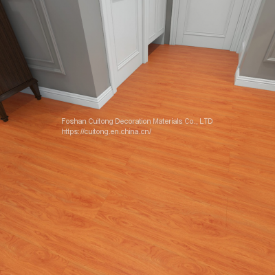 SPC locking floor spot Foshan wholesale shop exhibition hall office wood grain 4mm glue-free stone plastic floor glue