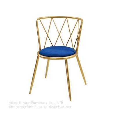 Hollow Metal Chair with Velvet Cushion DC-H10