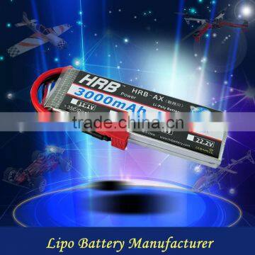 HRB 2S 35C lipo batteries 3000mAh 7.4v with high capacity lipo battery