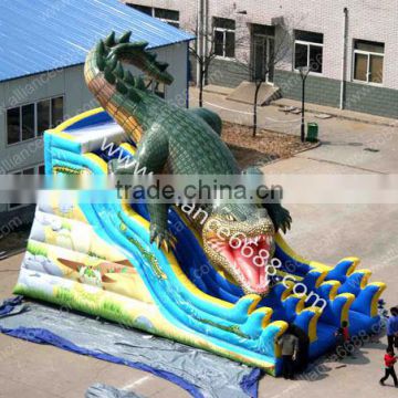 handsome and stimulating inflatable crocodile water slide