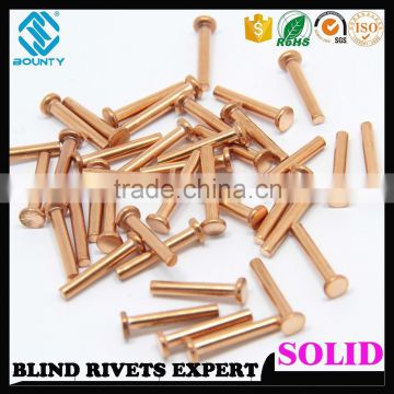 ROUND HEAD COPPER SOLID RIVETS
