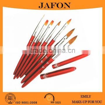 Shenzhen Factory Hotsale 7Pcs Red Fashion Nail Polish Brush