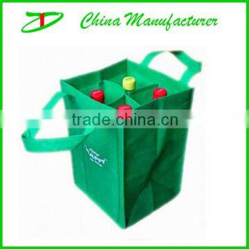 Promotional 4 bottles non woven carry bag for wine drink beer