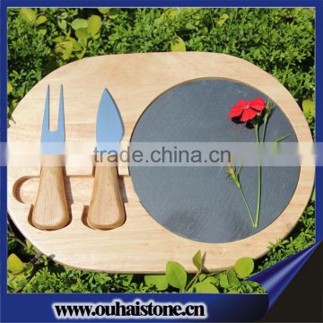 Natural stone decorating slate wood food plate cutting board