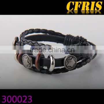 2016 Handmade Braided leather bracelet with charms wholesale leather bracelet set                        
                                                Quality Choice