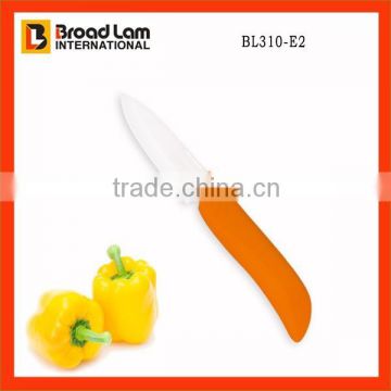 Top Quality Outstanding Ceramic Knife 3" Fruit Knife white blade with TPR coating handle