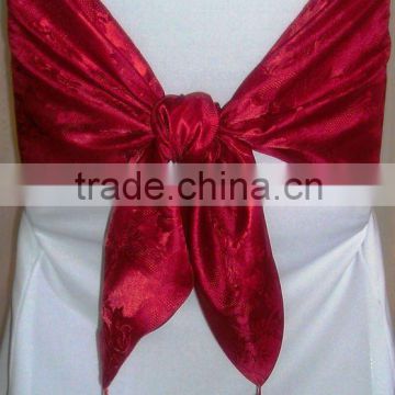 100%Polyester Luxurious Elegant Jacquard Chair Sash For Hotel/Banquet