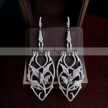 Latest style cubic zirconia bridal earrings