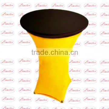 Round polyester lycra spandex fitted table cloth table topper for banquet and wedding event