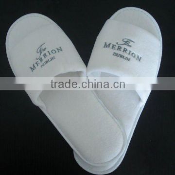 open toe cotton velour hotel washable slipper