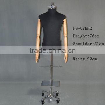 Fashion New adjustalble Suit Wooden Arms Fabric Male mannequins Dress form