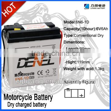 6N6-1D Coventional Motorcycle Bttery (6v 6ah)