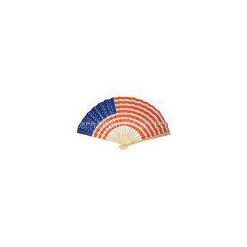 Flag Printed Bamboo Paper foldable Hand Fans For Collection , Souvenir hand fans