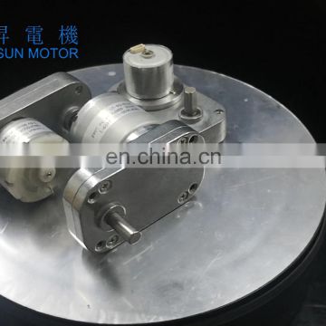 High Torque L shape gearbox with 6 volt brush dc motor 38GF520 for valve
