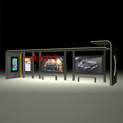 Campus shared charging treasure bus shelter stainless steel bus stop billboard factory
