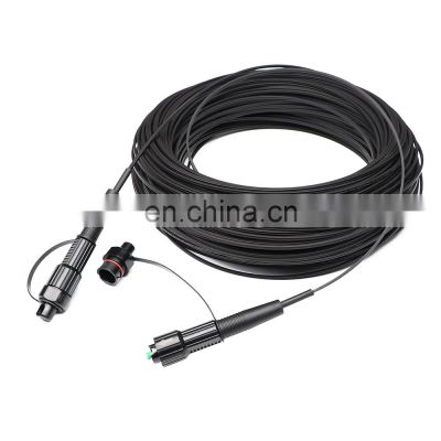 FTTH Drop Cable With Mini Waterproof Fiber Optic Patch Cord SC APC Connector