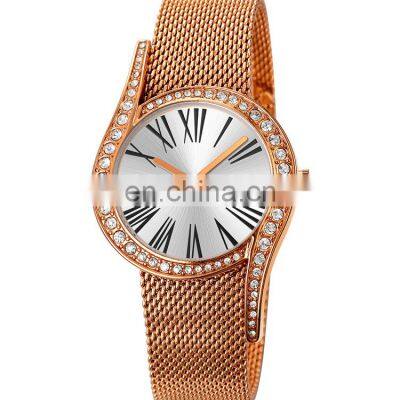 Skmei 9252 Luxury Stainless Steel Diamond Watch Lady Elegant Quartz Wrist Watches