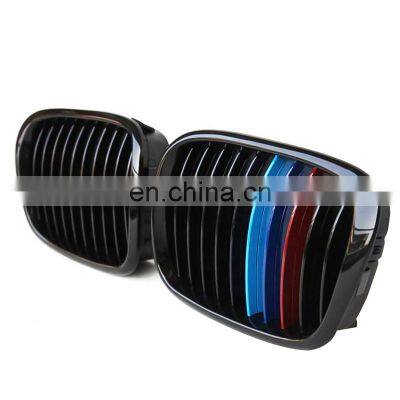 For BMW E39 ABS M Color Style Car Front Mesh Grills For BMW 5 series single slat line bumper grill 1996-2004