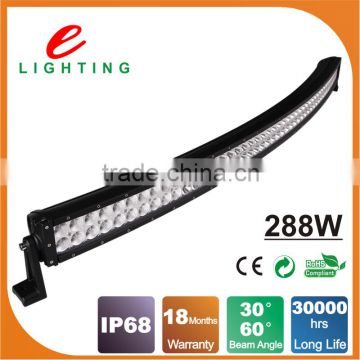 high quality 288w led light bar curved