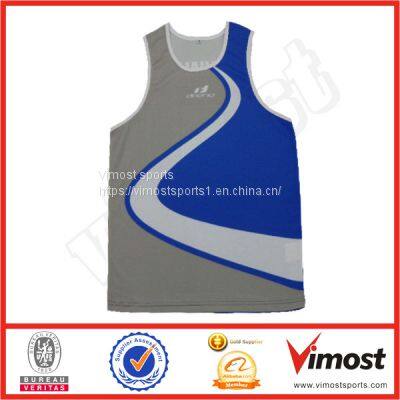 Round Neck Customized Sublimation Running Singlet of New Style